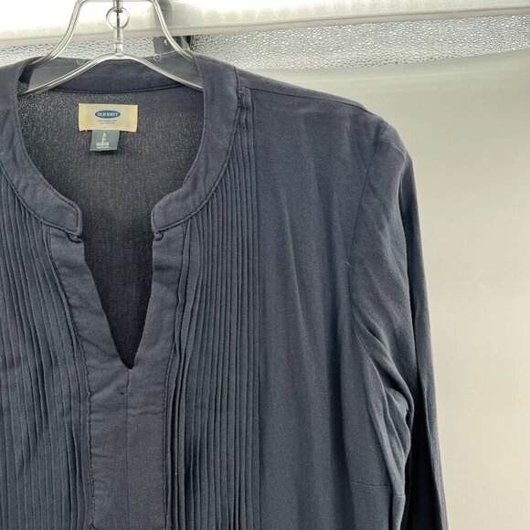 Old Navy Women's Long Sleeve Pleated Shift Dress Charcoal Size Small - Picture 4 of 9